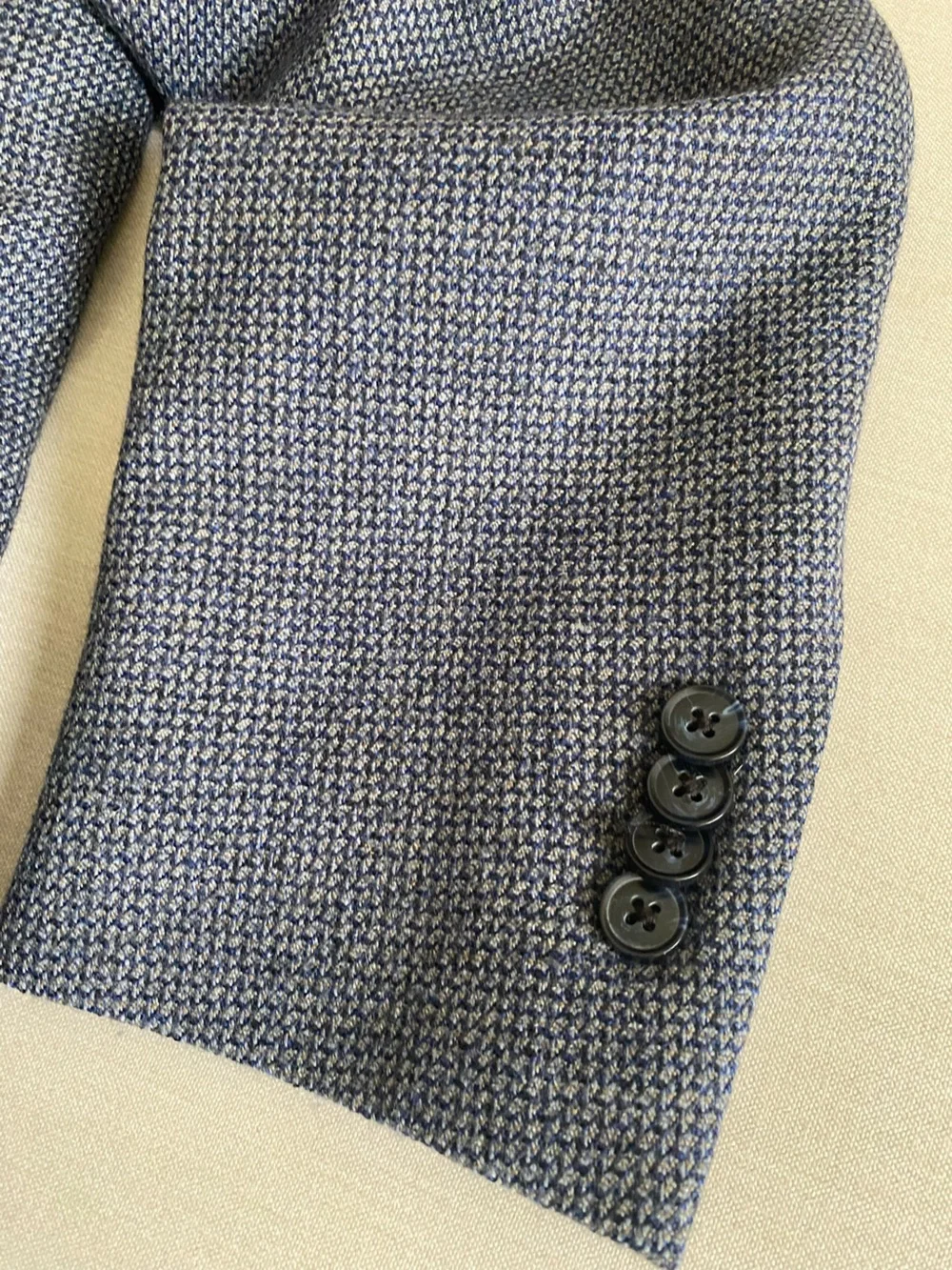 PETER MILLAR Blue Micro-Check Wool Silk Sport Coat Blazer Jacket Mens 38R